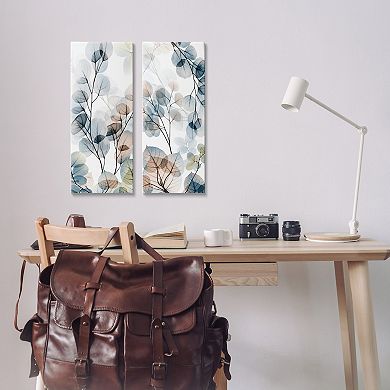 Stupell Home Decor Elegant Abstract Botanical Plant Leaves Canvas Wall Art 2-Piece Set