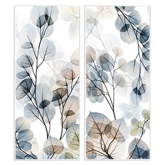 Stupell Home Decor Elegant Abstract Botanical Plant Leaves Wall Art 2 pc Set