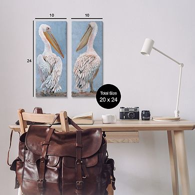 Stupell Home Decor Classic Pelicans Gazing Canvas Wall Art 2-Piece Set