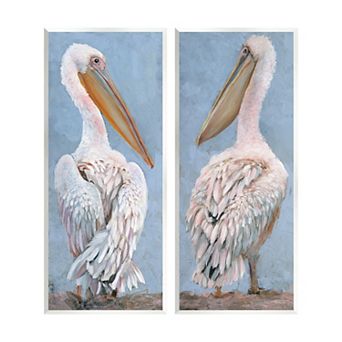 Stupell Home Decor Classic Pelicans Gazing Plaque Wall Art 2 pc Set