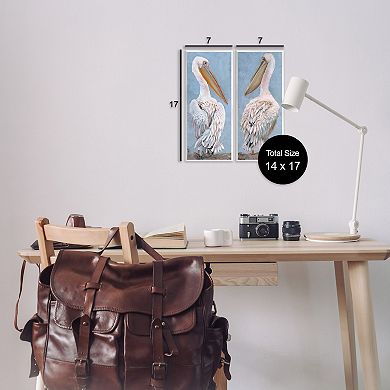 Stupell Home Decor Classic Pelicans Gazing Plaque Wall Art 2-Piece Set