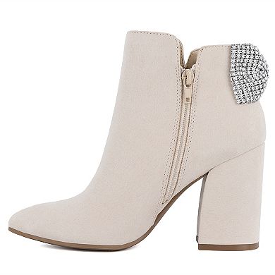 sugar Evvie Block Heel Closed Toe Women's Dress Booties