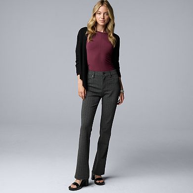 Women's Simply Vera Vera Wang Mid Rise 5-Pocket Ponte Boot Pants