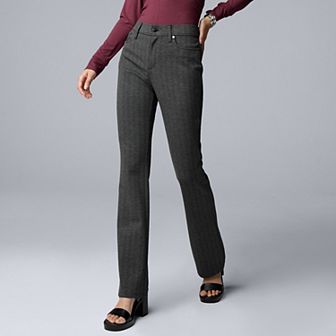 Women's Simply Vera Vera Wang Mid Rise 5 Pocket Ponte Boot Pants