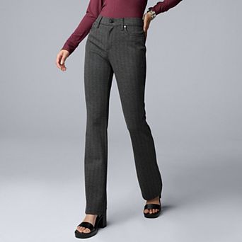 Women's Simply Vera Vera Wang Mid Rise 5 Pocket Ponte Boot Pants