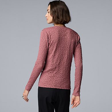 Women's Simply Vera Vera Wang Long Sleeve Pucker Tee