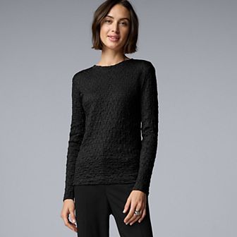 Women's Simply Vera Vera Wang Long Sleeve Pucker Tee