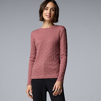Women's Simply Vera Vera Wang Long Sleeve Pucker Tee
