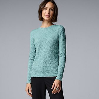 Women's Simply Vera Vera Wang Long Sleeve Pucker Tee
