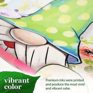 G128 12x18IN Welcome Spring Gnome Flowers Garden Flag Double Sided Spring Garden Decoration