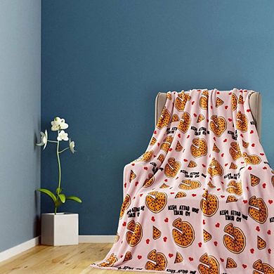 You Gotta Pizza My Heart Throw Blanket 50 x 70 Inch Soft Polyester, Cozy & Festive Decor for Couc
