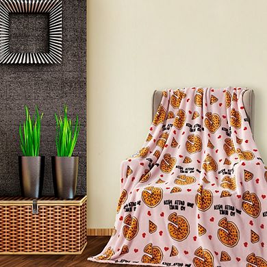 You Gotta Pizza My Heart Throw Blanket 50 x 70 Inch Soft Polyester, Cozy & Festive Decor for Couc