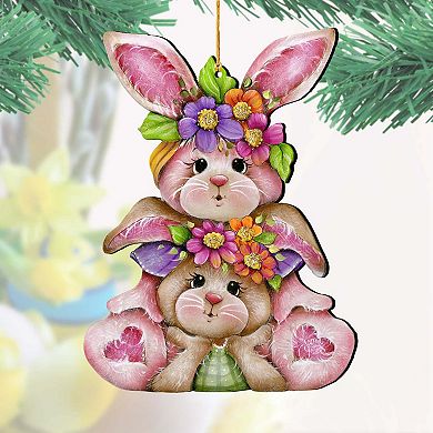 Rustic Bunny Ornaments Handcrafted Easter Spring Decor - Gift Idea by J. Mills-Price