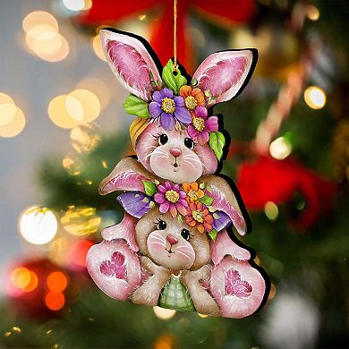 Rustic Bunny Ornaments Handcrafted Easter Spring Decor - Gift Idea by J. Mills-Price