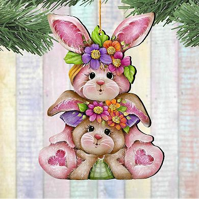Rustic Bunny Ornaments Handcrafted Easter Spring Decor - Gift Idea by J. Mills-Price