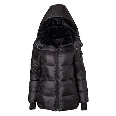 Sportoli Womens Winter Coat Hooded Plush Lined Quilted Warm Zip Up Puffer Jacket