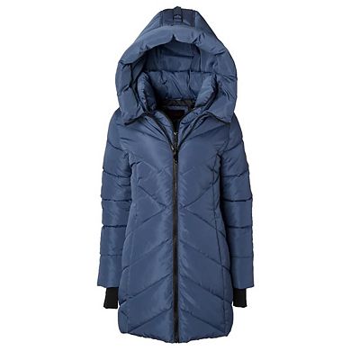 Sportoli Women's Winter Coat Down Alternative Hooded Long Vestee Puffer Jacket