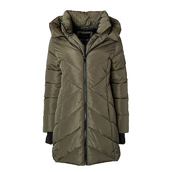 Women's Winter Coat Down Alternative Hooded Long Vestee Puffer Jacket