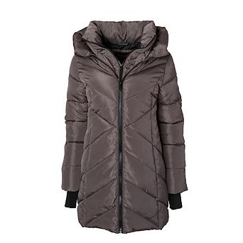 Women's Winter Coat Down Alternative Hooded Long Vestee Puffer Jacket