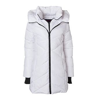 Women's Winter Coat Down Alternative Hooded Long Vestee Puffer Jacket