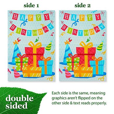 G128 12x18IN Happy Birthday Presents Garden Flag Double Sided Birthday Garden Decoration