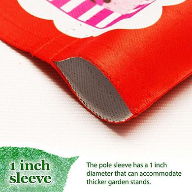 G128 12x18IN Happy Valentine’s Day Heart Cookie Garden Flag Double Sided Valentine's Day Decoration