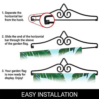 G128 Garden Flag Hanger 14IN & Garden Flag 12x18 IN Welcome Beach Drink Double Sided