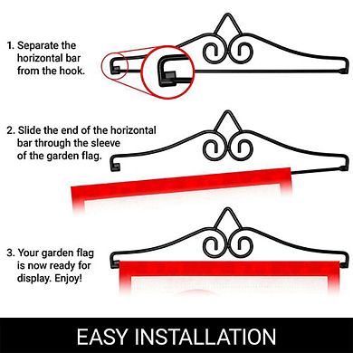 G128 Garden Flag Hanger 14IN & Garden Flag 12x18 IN Happy Valentine's Day Love Truck Double Sided