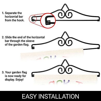 G128 Garden Flag Hanger 14IN & Garden Flag 12x18 IN Back to School Bus Double Sided