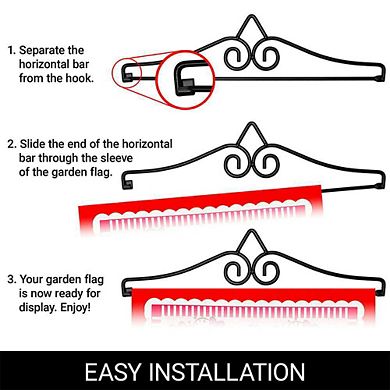 G128 Garden Flag Hanger 14IN & Garden Flag 12x18 IN Happy Valentine's Day Heart Cookie Double Sided