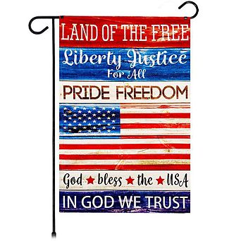 G128 12x18 in Land of the Free Liberty Garden Flag Double Sided Independence Day Garden Decoration