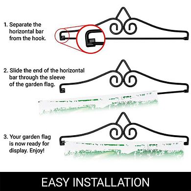 G128 Garden Flag Hanger 14IN & Garden Flag 12x18 IN Happy St. Patrick's Day Leprechaun Barrel