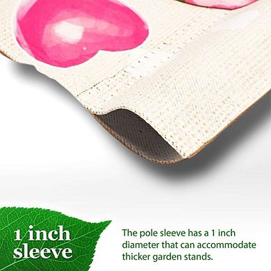 G128 12x18IN Happy Valentine’s Day Love Gnome Garden Flag Double Sided Garden Decoration