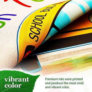 G128 12x18IN Back to School Bus Garden Flag Double Sided Back to School Garden Decoration