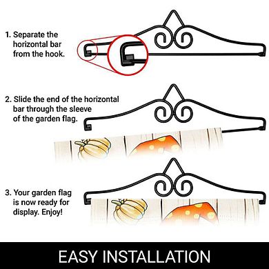 G128 Garden Flag Hanger 14IN & Garden Flag 12x18 IN Autumn Welcome Gnome Double Sided