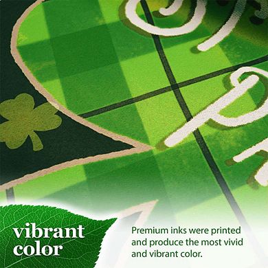 G128 12x18IN Happy St. Patrick’s Day Plaid Shamrock Garden Flag Double Sided Garden Decoration