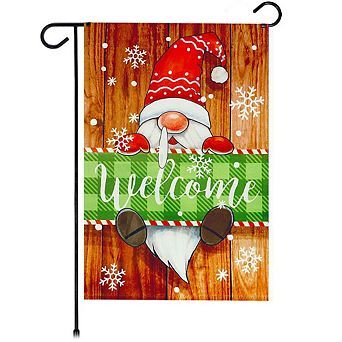 G128 12x18 in Christmas Welcome Gnome Garden Flag Double Sided Christmas Garden Decoration