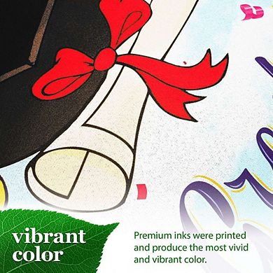 G128 12x18IN Happy Graduation Congrats Cap Garden Flag Double Sided Graduation Garden Decoration