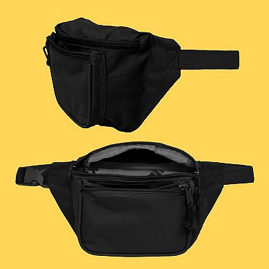 Dalix 3 Pocket Fanny Pack Money Pouch Concealer Runners Bag Waist Belt
