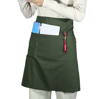 Waist Apron, Waist Aprons with Pockets, Waiter Aprons for Women and Men 27.56"x19.69"
