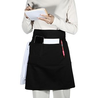 Waist Apron, Waist Aprons with Pockets, Waiter Aprons for Women and Men 27.56"x19.69"