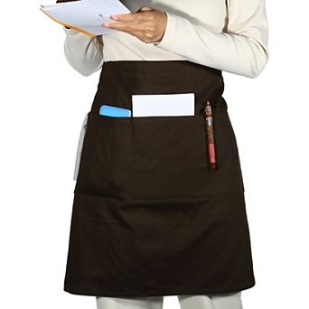 Waist Apron, Waist Aprons with Pockets, Waiter Aprons for Women and Men 27.56"x19.69"