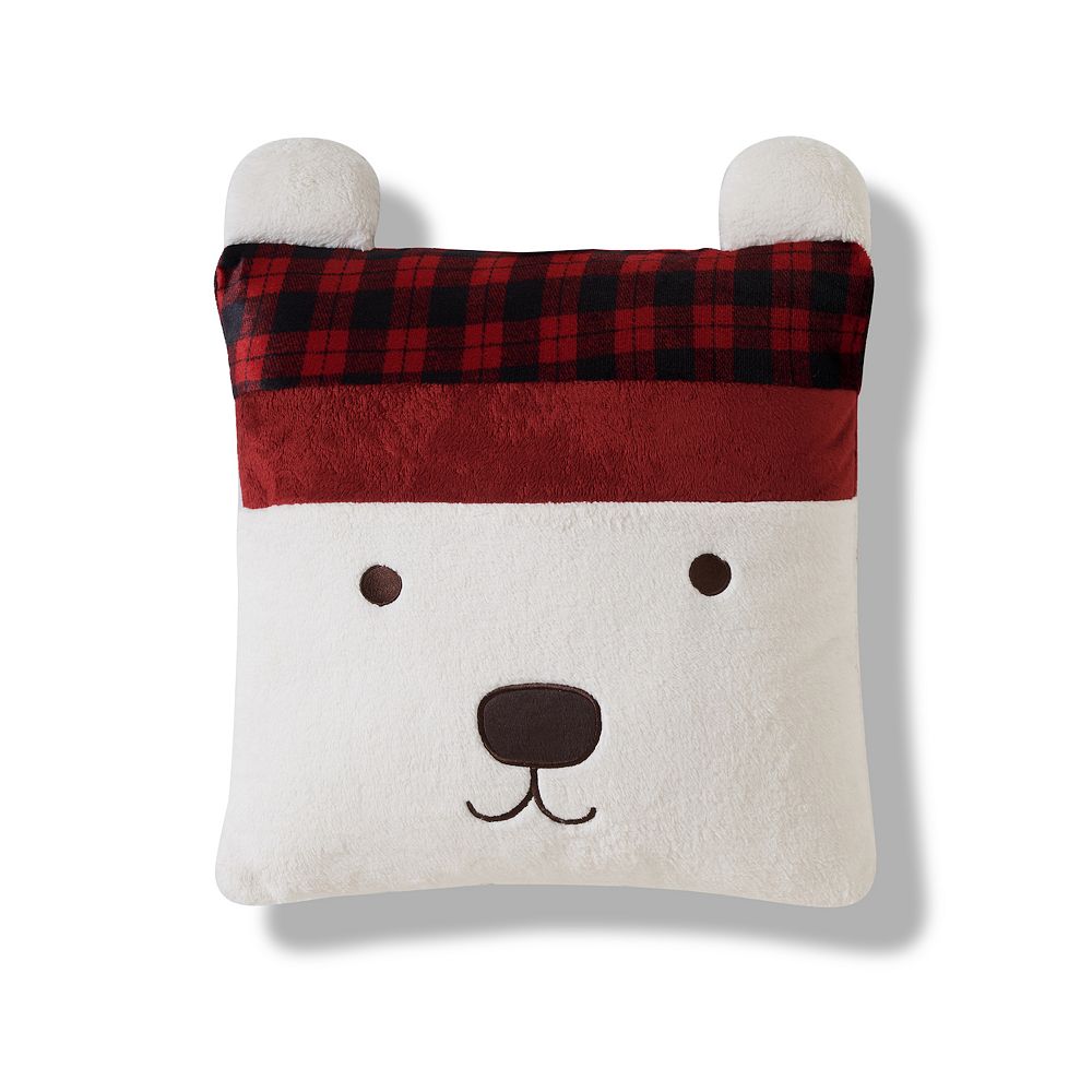 Cuddl Duds® Red Square Polar Bear Throw Pillow