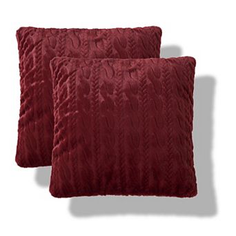 Cuddl Duds® 2 pk Cable Knit Faux Fur Throw Pillows