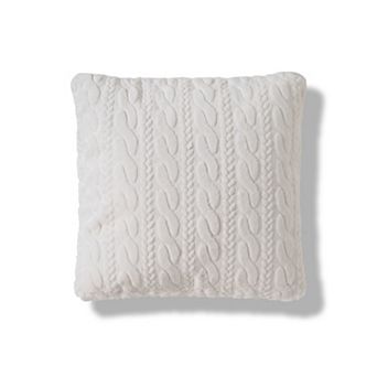 Cuddl Duds® Ivory Cable Knit Plush Throw Pillow