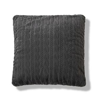 Cuddl Duds® Cable Knit Faux Fur Carved Throw Pillow