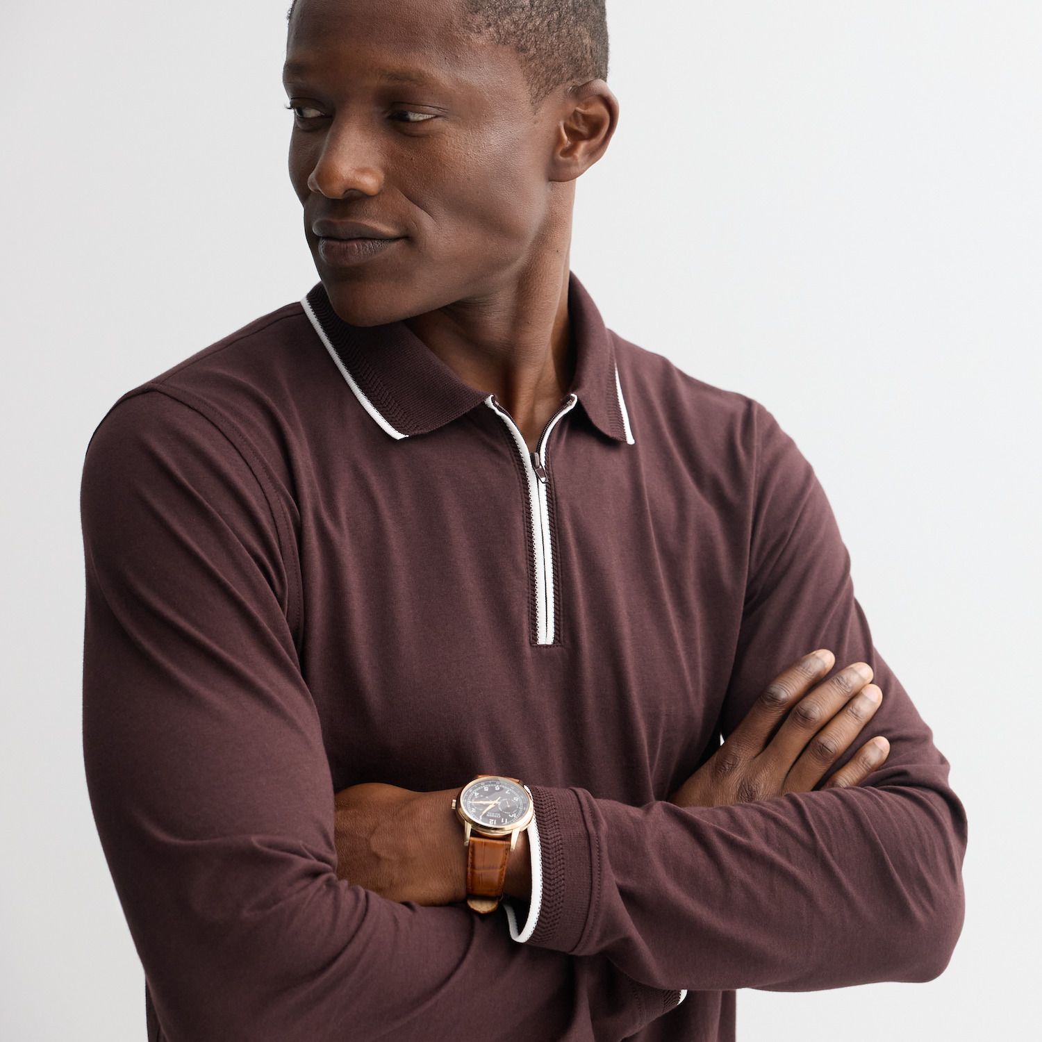 トップス MAN-TLE LongSleeve Polo sizeM Fioboc Men's Half Zip Polo Sweatshirt Modal Blend Long Sleeve Polo