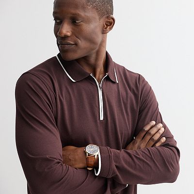 Men's Apt. 9® Long Sleeve Zipper Polo