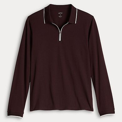 Men's Apt. 9® Long Sleeve Zipper Polo