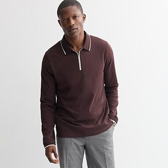 Men's Apt. 9® Long Sleeve Zipper Polo